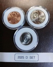 2025  D   (3)  COIN SET 1 Penny One Nickel One Dime in Round Case UNC OBW Coins