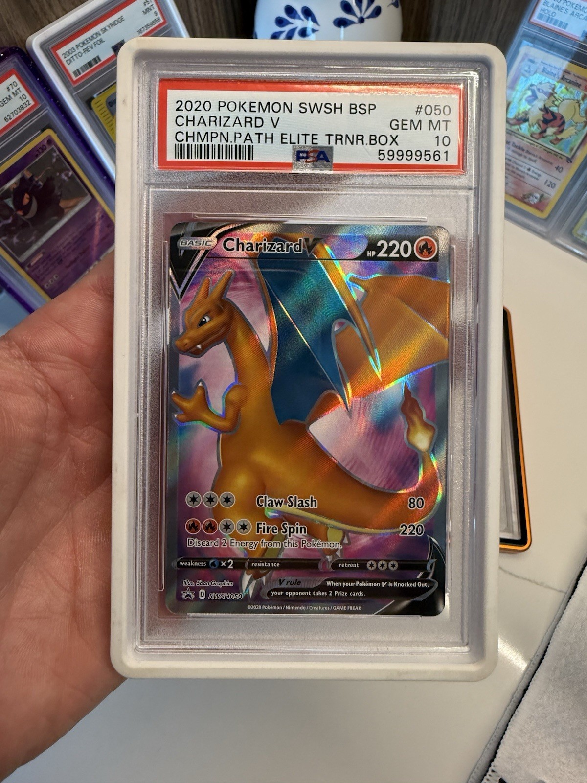 CHARIZARD V SWSH 050 CHAMPION'S PATH ETB PROMO PSA 10