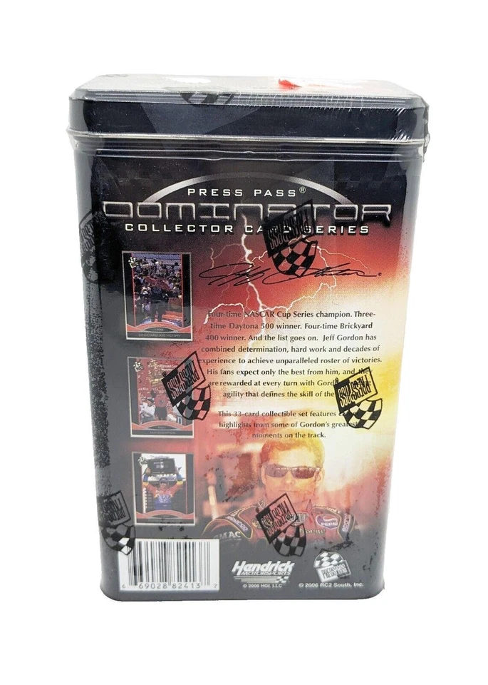 Jeff Gordon 2006 Press Pass Dominator Nascar Trading Card Series 33 Tin Can Set - Image 2 of 4