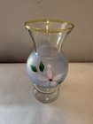Bartlett Collins Mini Bud Vase 6” Hand Painted Clear-Frosted Glass Vintage