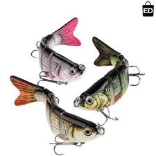 Lifelike 6-Segment Bass Fishing Lure Kit - Perfect for Freshwater & Saltwater
