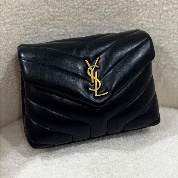 Saint Laurent Loulou Small Black Quilted Leather YSL Crossbody Bag Box Dustbag