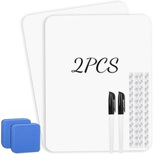 2 PCS Mini Whiteboards, 9" x 12" Small Double Sided Dry Erase Board, Portable