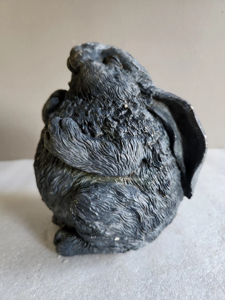 Laughing Bunny Outside Lawn or Garden Figure • Plastic 8" Tall - Image 2 of 4