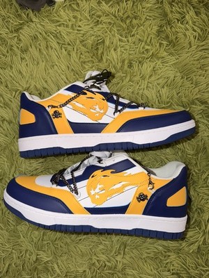 WATSON BRAND X STUDIO Men Size 12 Tombstone Sneaker Shoe Yellow Blue