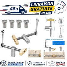 2 Pinces de Bureau pour Établi Menuiserie 20mm avec 4 Bench Dog Acier Inox