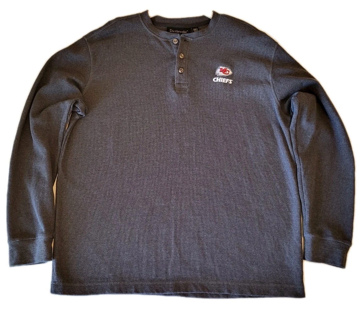Dunbrooke Men’s Kansas City Chiefs NFL Apparel Charcoal Long Sleeve Shirt 3XL image 3