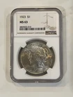 NGC 1923 MS-63 Silver Peace Dollar