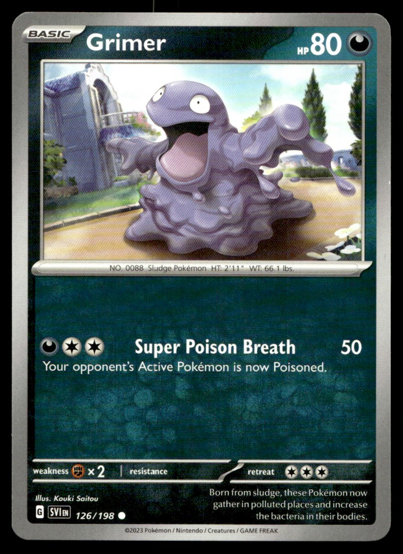 Grimer 126/198 Common Scarlet & Violet Pokemon Near Mint