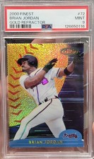 2000 Finest Brian Jordan Gold Die Cut Refractor Psa 9