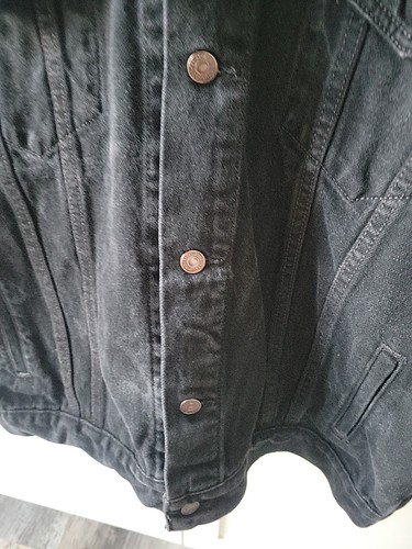 Chaqueta de mezclilla Levis para hombre X-grande negra 70507 camionero motociclista ciclista de colección súper genial - Imagen 8 de 18