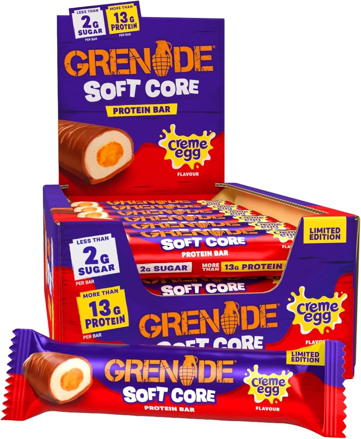 Grenade Limited Edition Creme Egg Flavour Soft Core High Protein Bar - 18 x 45 g - Image 7