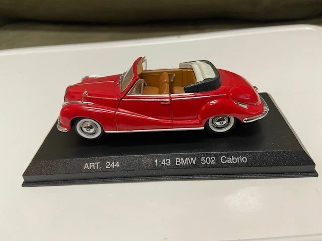 BMW 502 Cabrio ART 244 - Detalles Coches Platino - Escala 1/43 Diecast rojo Sin usar, en caja Foto 4 de 4