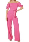 LILLY PULITZER JADA PINK Isle BELTED JUMPSUIT ROMPER Womens 8 — photo 1
