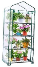 Mini Greenhouse for Outdoors Indoor:  Small Green PVC 4 Tier single layer roof