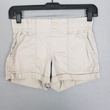 Abercrombie Kids Size 9/10 Elastic Waist Shorts Beige Khaki Tan Roll Hem Summer