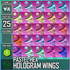 World Zero WZ - 25 PACK - PASTEL HEX - HOLOGRAM WINGS