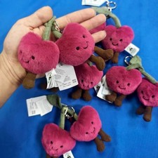 Jellycat Amuseables Cherries Bag Charm Key Chain Plush Cute Gift New NO Tags