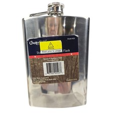 Chester Creek Polished Stainless Steel 8 oz Hip Flask Model 26 Silver Twist Cap