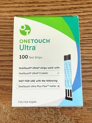 One Touch Ultra Blue Blood Glucose Test Strips  100 Count New Sealed exp 2/28/27