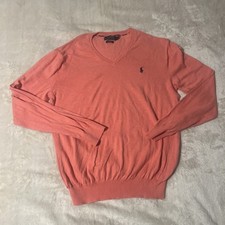 Polo Ralph Lauren Men  s Slim Fit Pima Cotton V-Neck Sweater Pink Large