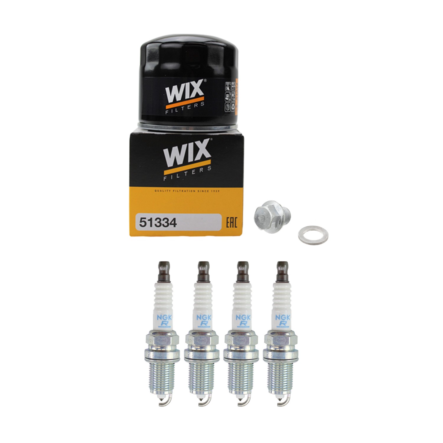Wix Engine Oil Filter  NGK 4 Laser Platinum Spark Plugs kit for CR-V Prelude L4