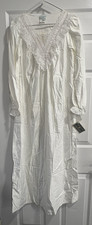Vintage Gilligan O  Malley Nightgown White Lace Ruffle Gown Size Small USA Made