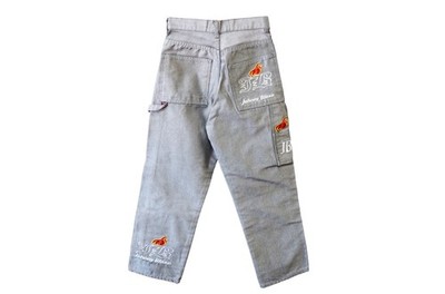 Vintage Johnny Blaze Jeans Kids Size retro hip hop style trousers gray 90s
