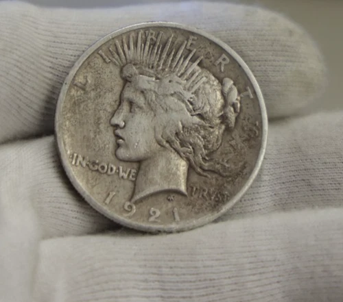 1921 US Peace Silver Dollar $1 High-Relief Fine (Cleaned)
