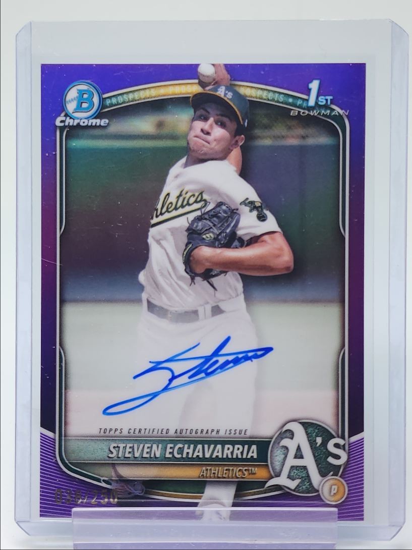 STEVEN ECHAVARRIA 2025 BOWMAN CHROME 1ST AUTOGRAPH PURPLE AUTO /250 Q0902