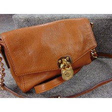Michael Kors Hamilton Crossbody Bag Brown Lea...