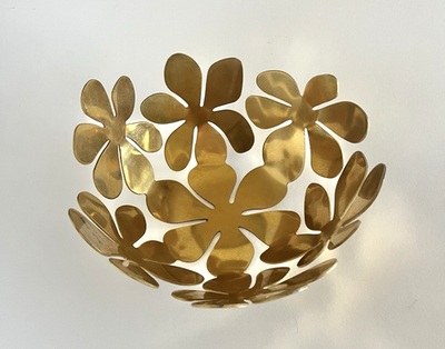 廃盤◆希少 1999 IKEA ストックホルム スモーキーガラスボウル Vintage 1999 - IKEA Stockholm Gold Metal Flower Bowl 8