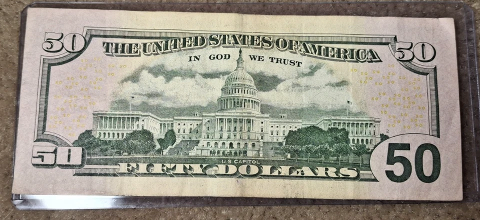 $50 DOLLAR BILL US BILL STAR NOTE, SERIES 2009, *JG 00820647 - Image 2 of 2