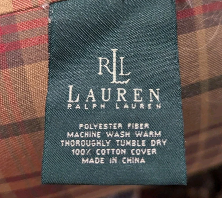 Almohada larga Ralph Lauren a cuadros 48" 4' enrollada redonda Foto 4 de 4