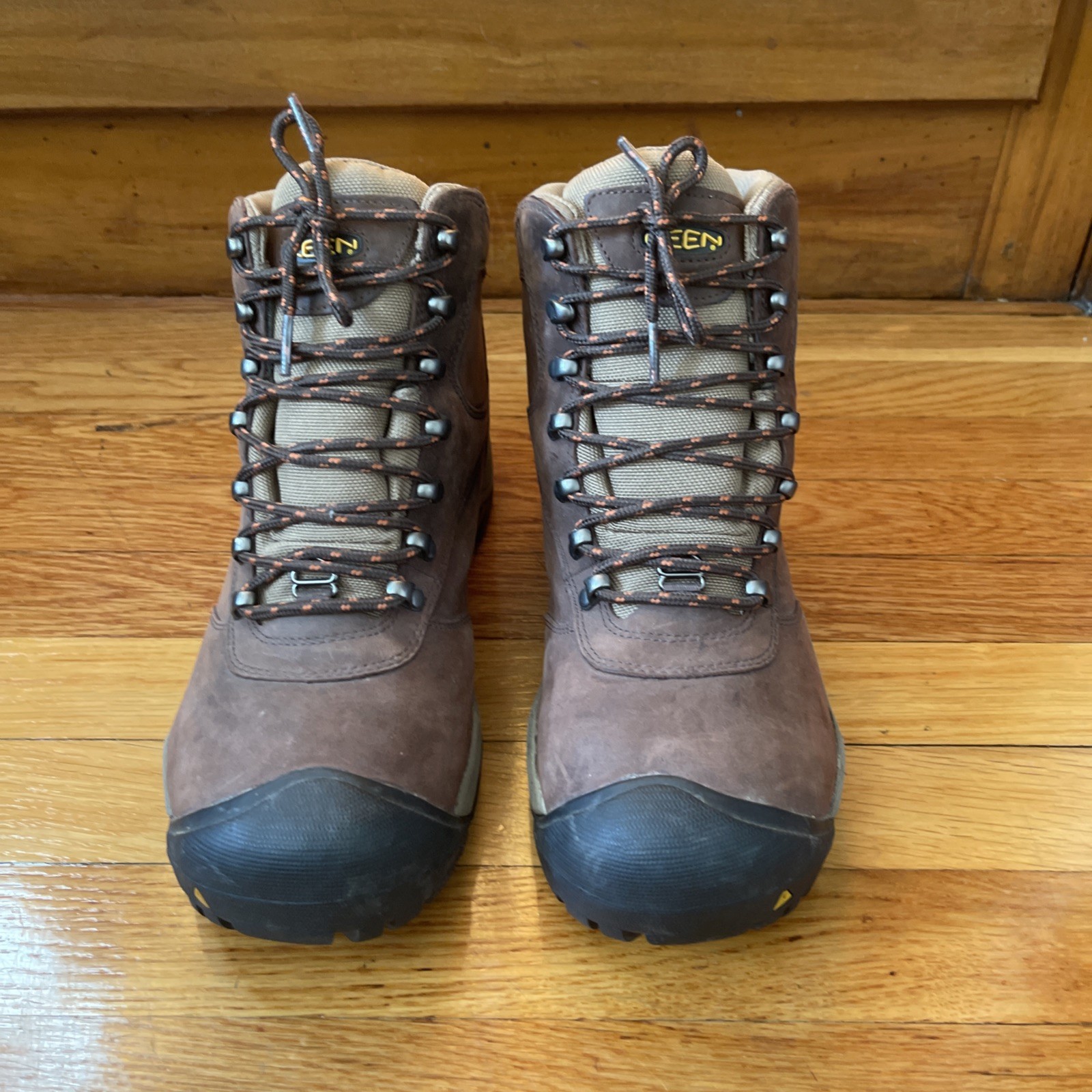 Stivali da trekking Keen Dry impermeabili in pelle marrone da uomo taglia 11