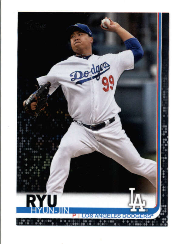 HYUN-JIN RYU 2019 TOPPS SERIES 2 #515 BLACK PARALLEL #16/67 (RARE