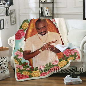 Details about  / The Rapper Tupac 2Pac 3D Print Sherpa Blanket Sofa Couch Quilt Cover Throw B34