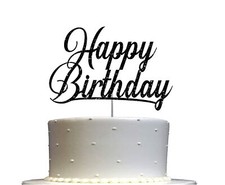 Happy Birthday Glitter Cake Topper Birthday Decorations Ideas Birthday Topper