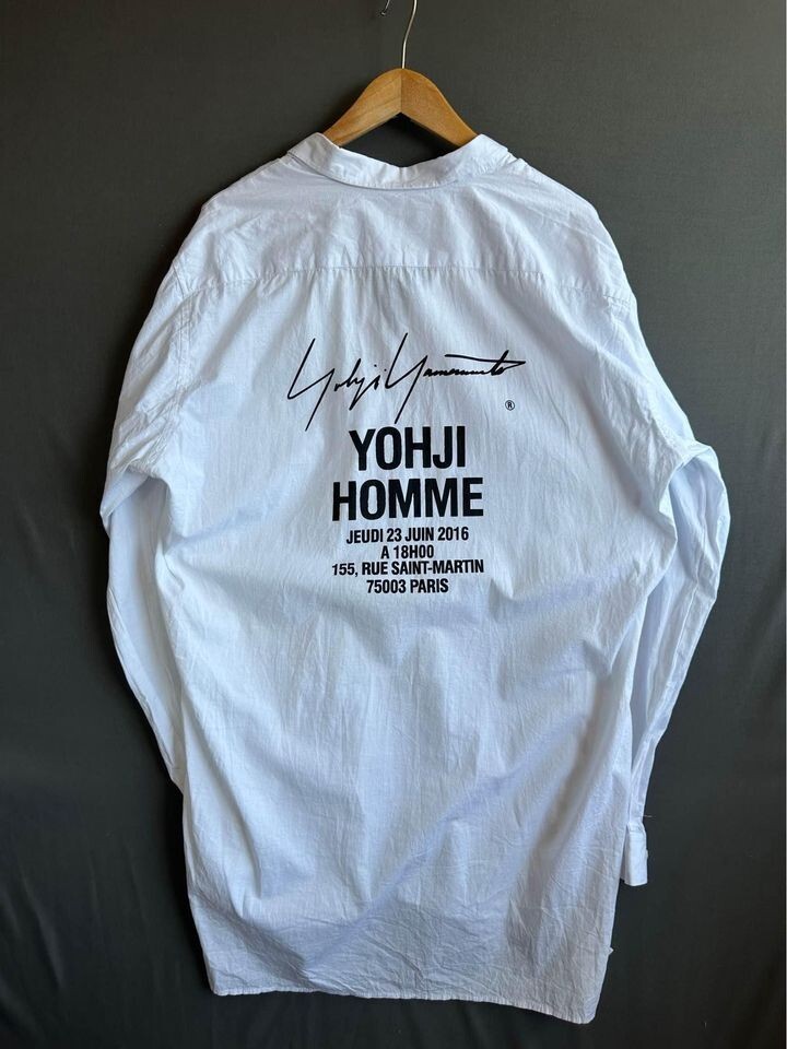 Yohji Yamamoto Staff Shirt Mens 5XL White 2016 Pour Homme Button 