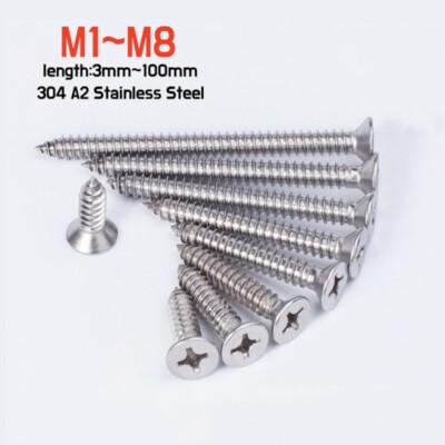 Small Mini Phillips Countersunk Self Tapping Screws A2 Stainless Steel Tappers