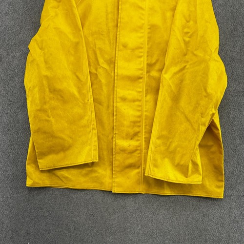 Helly Hansen Jacket Mens Small Yellow T Snap PVC Foul Weather Sailing Coat - Picture 2 of 14