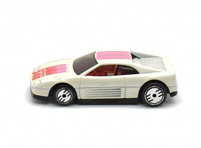 Hot Wheels 1990 Ferrari 348 White With Pink Stripes Loose Diecast