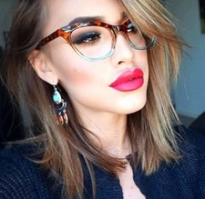 60s Vintage PinUp MIRA Cat Eye Gradient OMBRE Demi Clear Lens Eyeglasses Frames