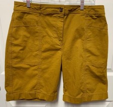 Boden Utility shorts size 12 golden brown Bermuda inseam 9" cuffed stretched EC