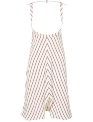 Maje Brand New Robe A Bretella A Rayure Stripe Size