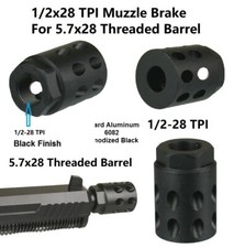 1/2x28 TPI Compact Muzzle Brake Compensator For 5.7x28 Caliber Threaded Barrel