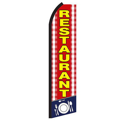RESTAURANT RED/YEL Advertising Flutter Feather Sign Swooper Banner Flag Only