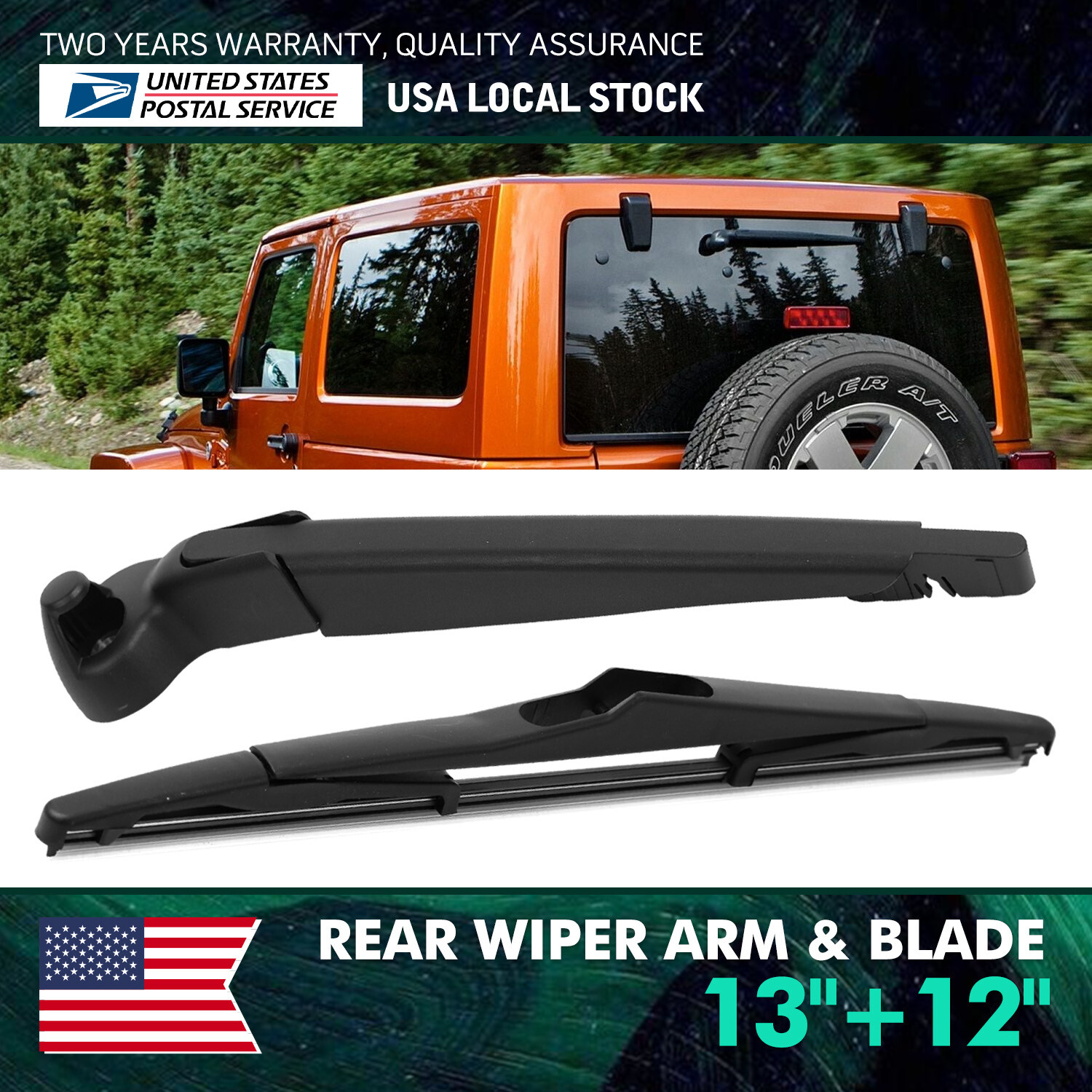 1 Pair All season Rear Windshield Wiper Blades 13