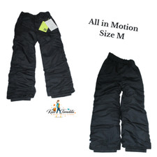 All in Motion Kids Boys/Girls Unisex Snow Pants Overalls Black Size M 7/8 NWT