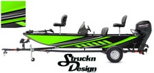 Boat Wrap Modern Stripes Graphic Abstract Fish Bass Fishing Vinyl Decal Lime Kit